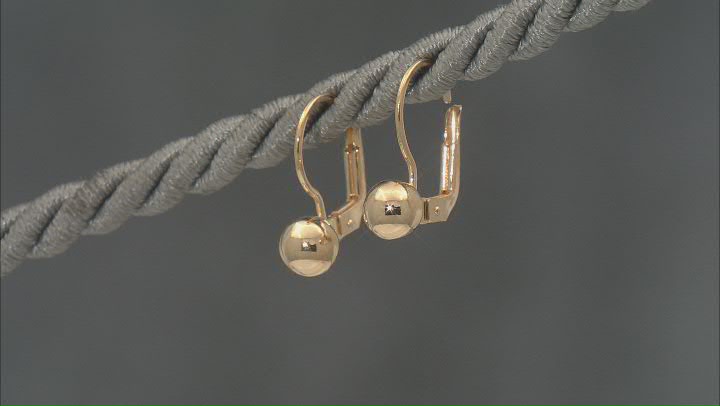 18k Yellow Gold Over Sterling Silver Ball Earrings Video Thumbnail