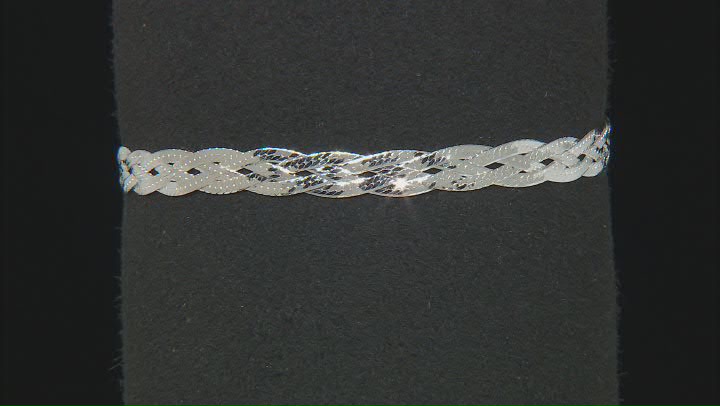 Sterling Silver 5mm Braided Herringbone Link Bracelet & 18 Inch Chain Set of 2 Video Thumbnail
