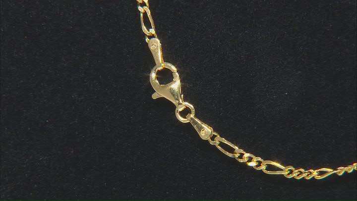 18k Yellow Gold Over Sterling Silver 2mm Figaro 20 Inch Chain Video Thumbnail