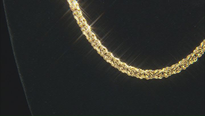18k Yellow Gold Over Sterling Silver 5mm Byzantine 20 Inch Chain Video Thumbnail