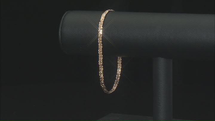 18k Yellow Gold Over Sterling Silver 4mm Byzantine Link Bracelet & 20 Inch Chain Set of 2 Video Thumbnail