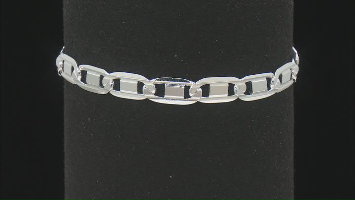 Sterling Silver 6mm Valentino Link Bracelet Video Thumbnail