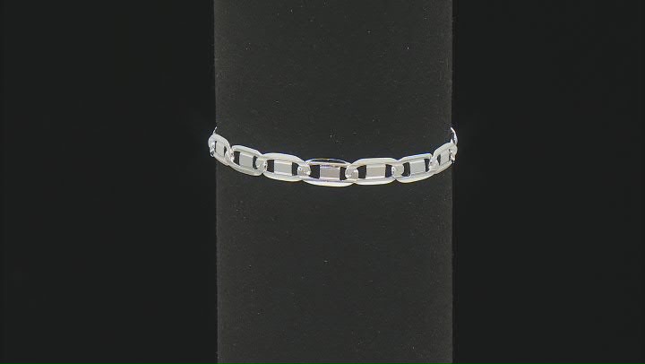 Sterling Silver 6mm Valentino Link Bracelet Video Thumbnail
