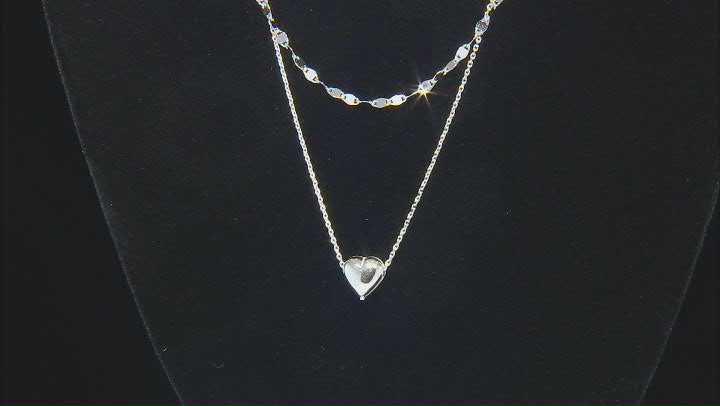 Sterling Silver Heart 20 Inch Necklace & Valentino 18 Inch Chain Set of 2 Video Thumbnail