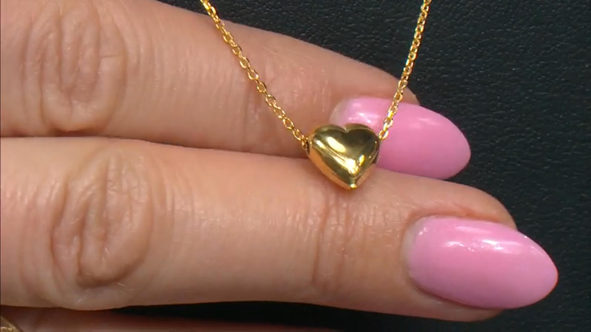 18k Yellow Gold Over Sterling Silver Heart 20 Inch Necklace & Valentino 18 Inch Chain Set of 2 Video Thumbnail
