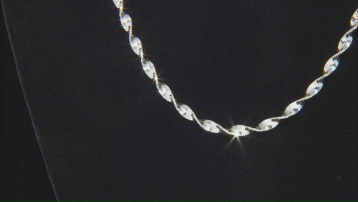 Sterling Silver 3.2mm Twisted Herringbone 20 Inch Chain Video Thumbnail