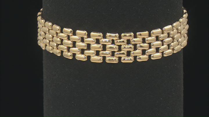 18k Yellow Gold Over Sterling Silver 12mm Panther Link Bracelet Video Thumbnail