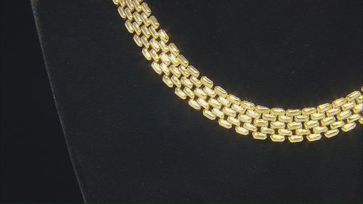 18k Yellow Gold Over Sterling Silver 12mm Panther 18 Inch Chain Video Thumbnail