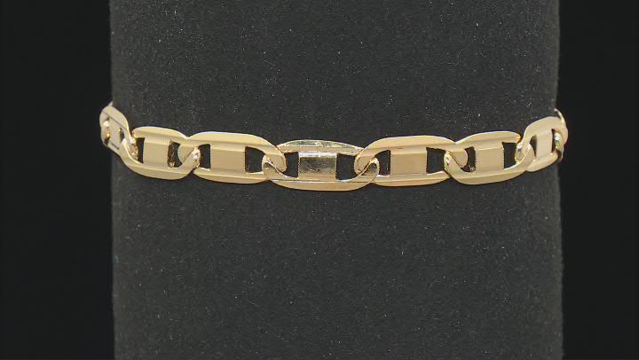 18k Yellow Gold Over Sterling Silver 6mm Valentino Link Bracelet Video Thumbnail