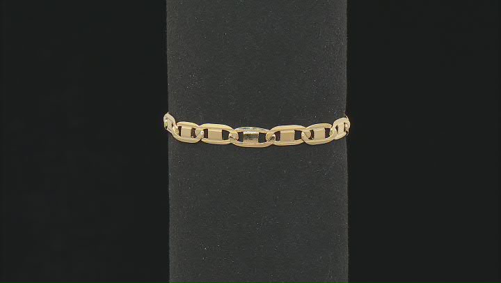 18k Yellow Gold Over Sterling Silver 6mm Valentino Link Bracelet Video Thumbnail