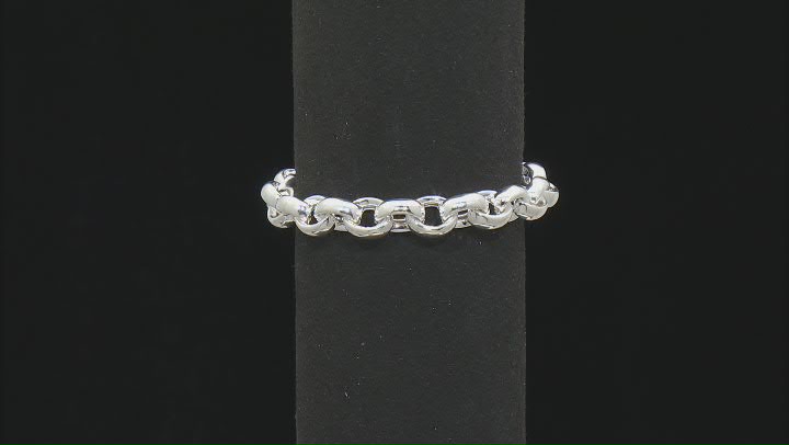 Sterling Silver 10mm Puff Rolo Link Bracelet Video Thumbnail
