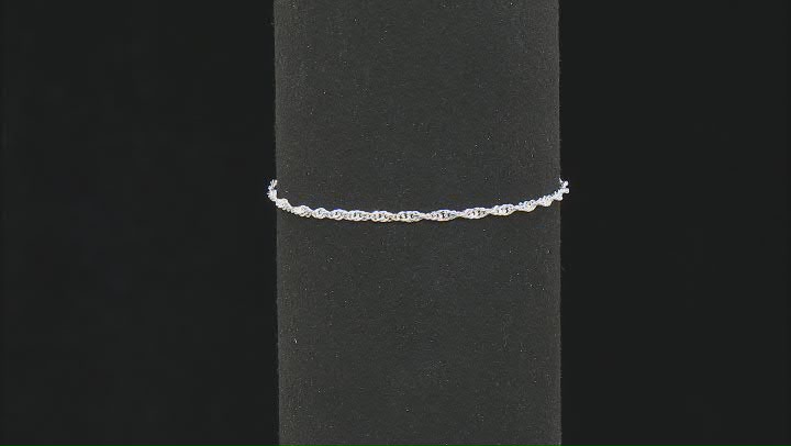 Sterling Silver 2mm Singapore Link Anklet Video Thumbnail