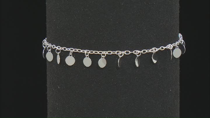 Sterling Silver High Polish Disc Charm Anklet Video Thumbnail