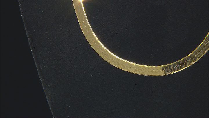 18k Yellow Gold Over Sterling Silver 5mm Diamond-Cut Herringbone 20 Inch Chain Video Thumbnail