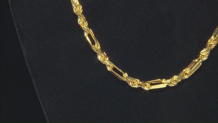 18k Yellow Gold Over Sterling Silver 4.5mm Milano Rope 20 Inch Chain Video Thumbnail