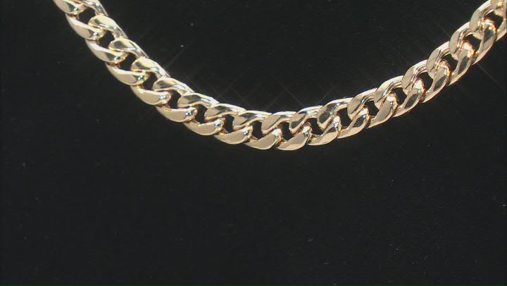 18k Yellow Gold Over Sterling Silver 4.5mm Curb 20 Inch Chain With Toggle Clasp Video Thumbnail