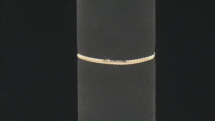 18k Yellow Gold Over Sterling Silver 3mm Cuban Link Bracelet Video Thumbnail