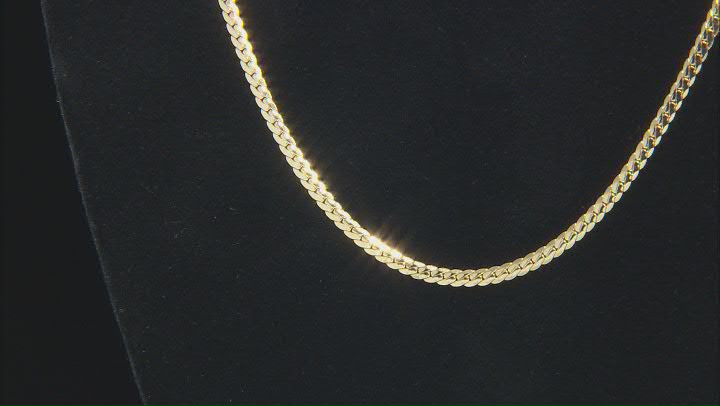 18k Yellow Gold Over Sterling Silver 3mm Cuban 20 Inch Chain Video Thumbnail