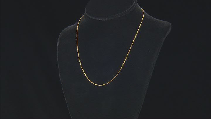 18k Yellow Gold Over Sterling Silver 1mm Box 18, 20, & 22 Inch Chain Set of 3 Video Thumbnail