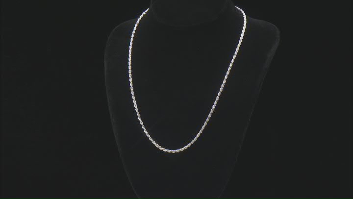 Sterling Silver 2.7mm Rope 20 Inch Chain Video Thumbnail