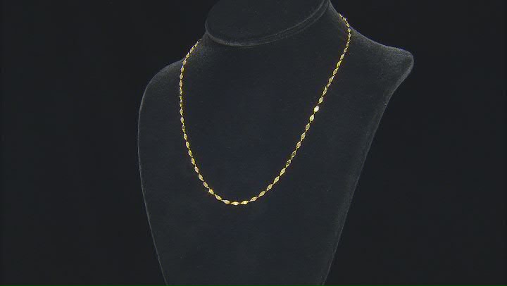 18k Yellow Gold Over Sterling Silver 2mm Valentino Link 18 & 20 Inch Chain Set of 2 Video Thumbnail