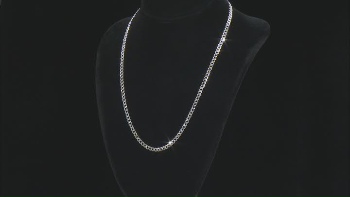 Sterling Silver 4mm Flat Curb 18 Inch Chain Video Thumbnail