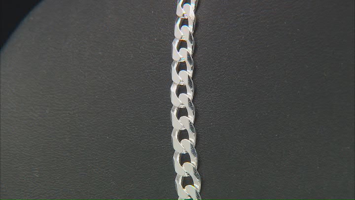 Sterling Silver 6mm Flat Curb 24 Inch Chain Video Thumbnail