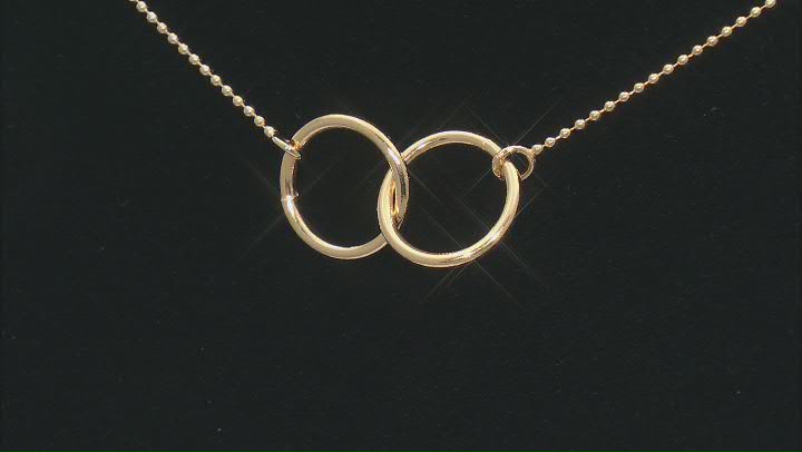 18k Yellow Gold Over Sterling Silver Double Circle 18 Inch Necklace Video Thumbnail
