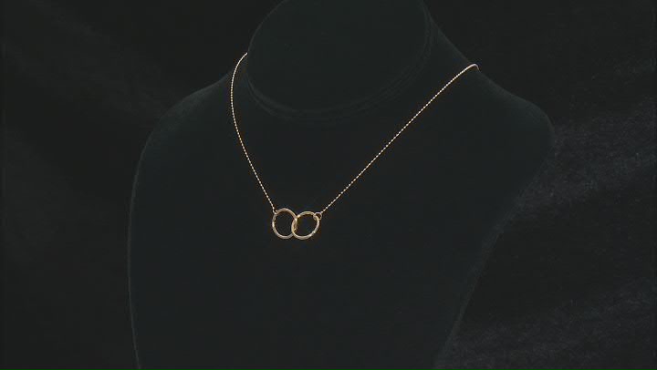 18k Yellow Gold Over Sterling Silver Double Circle 18 Inch Necklace Video Thumbnail