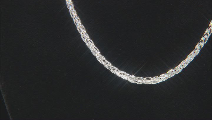 Sterling Silver 2mm Diamond-Cut Triple Wheat 20 Inch Chain Video Thumbnail