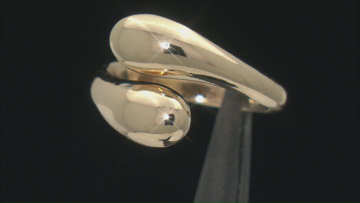 18k Yellow Gold Over Sterling Silver Graduated Bypass Ring Video Thumbnail