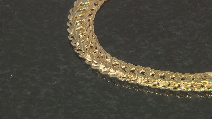 18k Yellow Gold Over Sterling Silver 8mm Woven Oval Link Bracelet Video Thumbnail