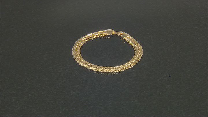 18k Yellow Gold Over Sterling Silver 8mm Woven Oval Link Bracelet Video Thumbnail