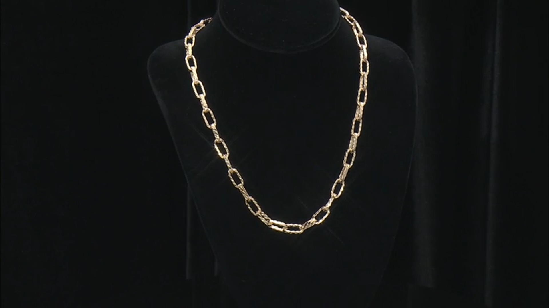 18k Yellow Gold Over Sterling Silver 7mm Twisted Paperclip 20 Inch Chain Video Thumbnail