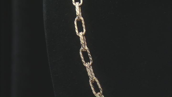 18k Yellow Gold Over Sterling Silver 7mm Twisted Paperclip 20 Inch Chain Video Thumbnail