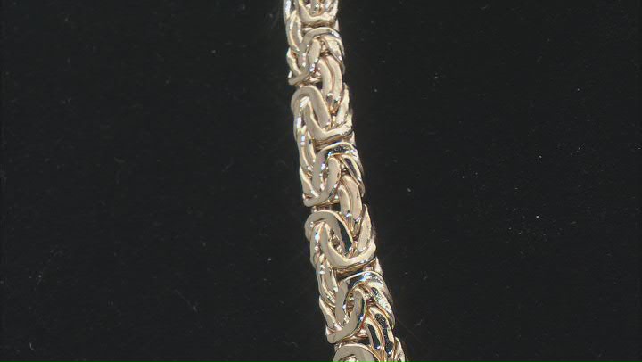 18k Yellow Gold Over Sterling Silver 9mm High Polished Graduated Byzantine 18 Inch Chain Video Thumbnail