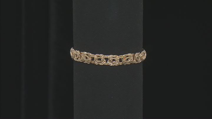18k Yellow Gold Over Sterling Silver 9mm High Polished Byzantine Link Bracelet Video Thumbnail