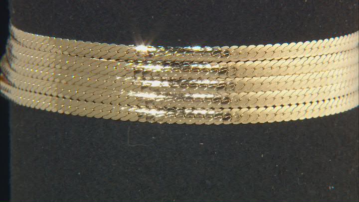 18k Yellow Gold Over Sterling Silver 11.5mm 5 Row Cuban Link Bracelet Video Thumbnail