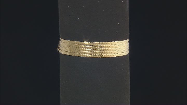 18k Yellow Gold Over Sterling Silver 11.5mm 5 Row Cuban Link Bracelet Video Thumbnail