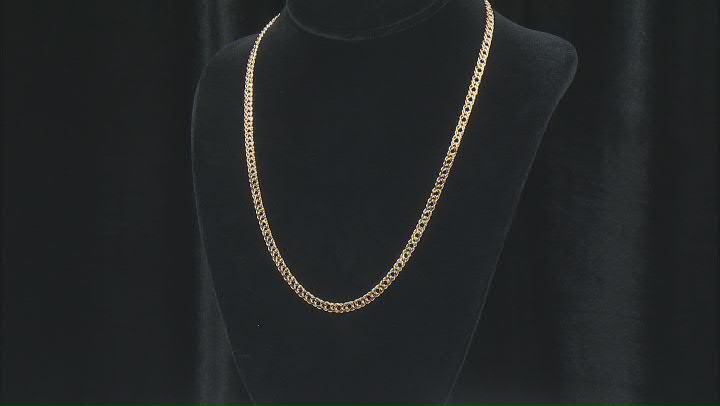 18k Yellow Gold Over Sterling Silver 4.5mm Double Marquise 20 Inch Chain Video Thumbnail