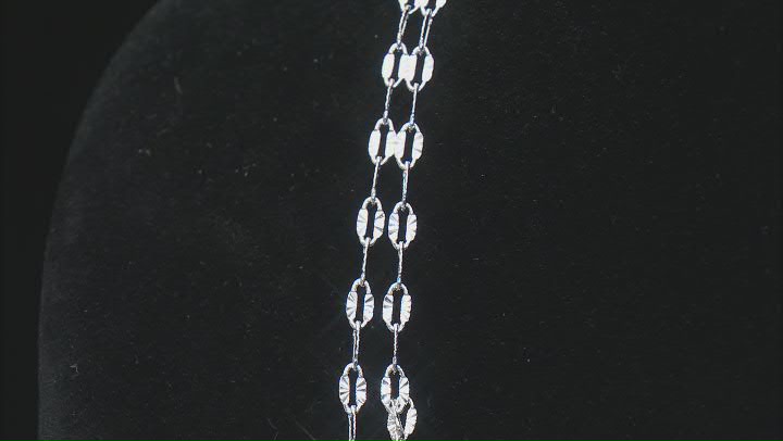 Sterling Silver 2.7mm Sunburst Paperclip 18 & 20 Inch Chain Set of 2 Video Thumbnail