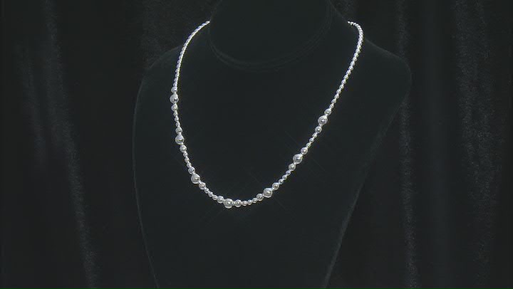 Sterling Silver Bead Station 18 Inch Necklace Video Thumbnail