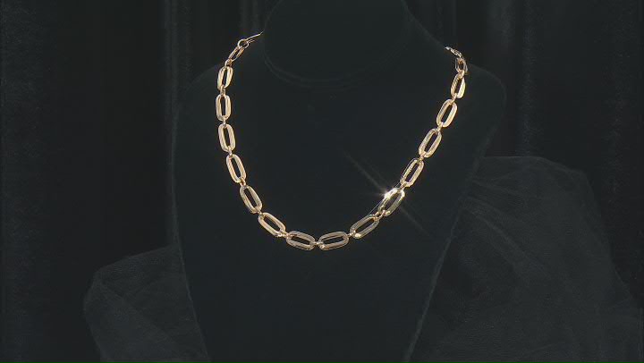 18k Yellow Gold Over Sterling Silver 8.4mm Double Link 18.25 Inch Chain Necklace Video Thumbnail