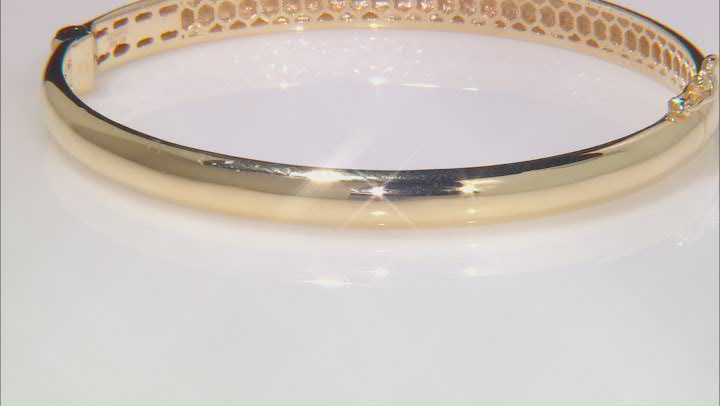 18k Yellow Gold Over Sterling Silver 6mm High Polished Bangle Video Thumbnail