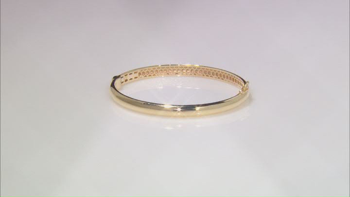 18k Yellow Gold Over Sterling Silver 6mm High Polished Bangle Video Thumbnail