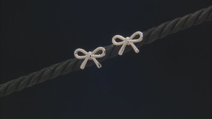 Sterling Silver Bow Stud Earrings Video Thumbnail