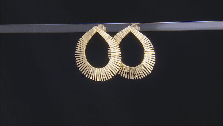 18k Yellow Gold Over Sterling Silver Cleopatra Drop Earrings Video Thumbnail