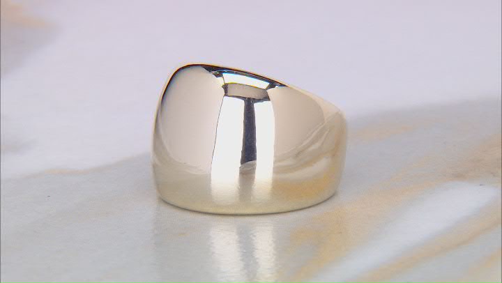 18k Yellow Gold Over Sterling Silver High Polished Graduated Dome Ring Video Thumbnail