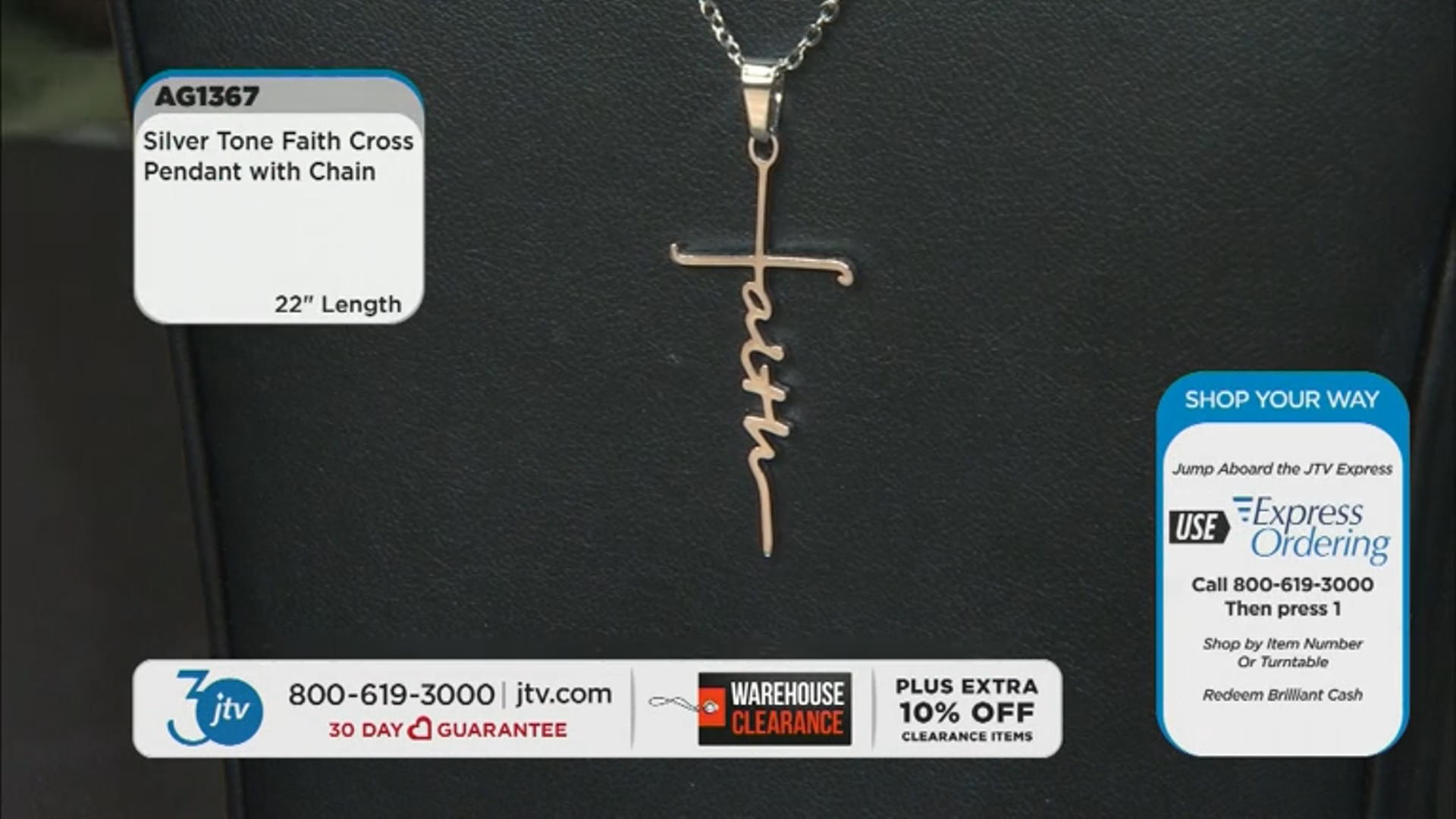 Silver Tone Faith Cross Pendant With 22 Inch Chain Video Thumbnail