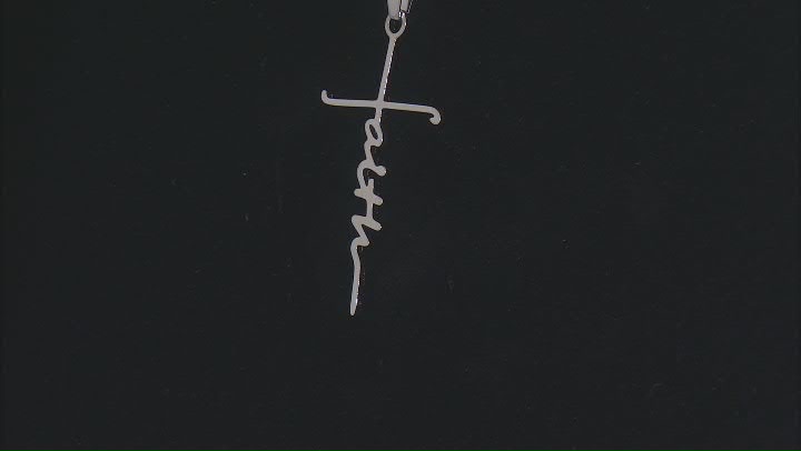 Silver Tone Faith Cross Pendant With 22 Inch Chain Video Thumbnail